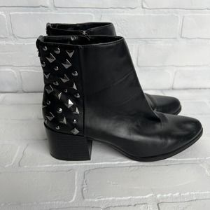 Sam Eldeman Women's Circus Black Silver Stud Ankle Heel Boots -sz 9.5